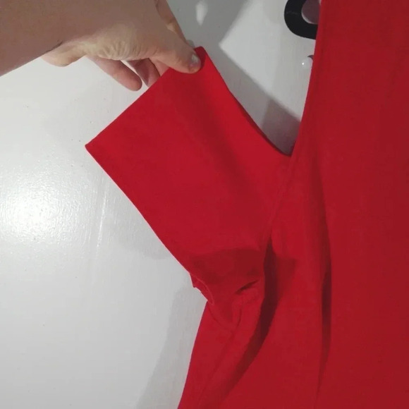 Lane Bryant Red Dress Slash Shoulder Plus Size 18 - Picture 8 of 15